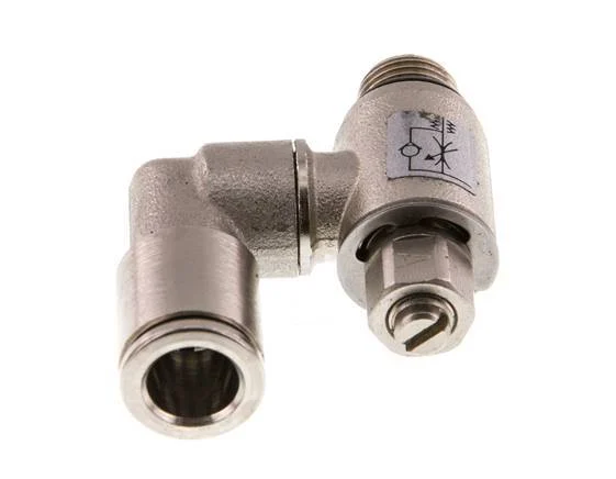 Flow Control Valve Meter-In Rotatable 8 mm - G1/8'' Brass Slotted Screw