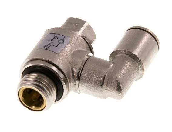 Flow Control Valve Meter-In Rotatable 8 mm - G1/4'' Brass Slotted Screw