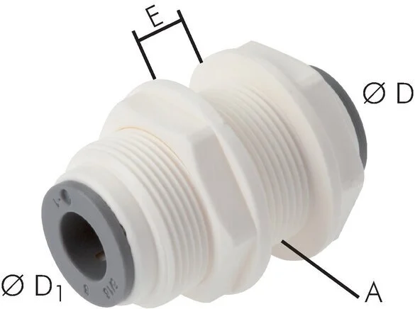 3/8'' Push-in Fitting POM EPDM Bulkhead [2 Pieces]