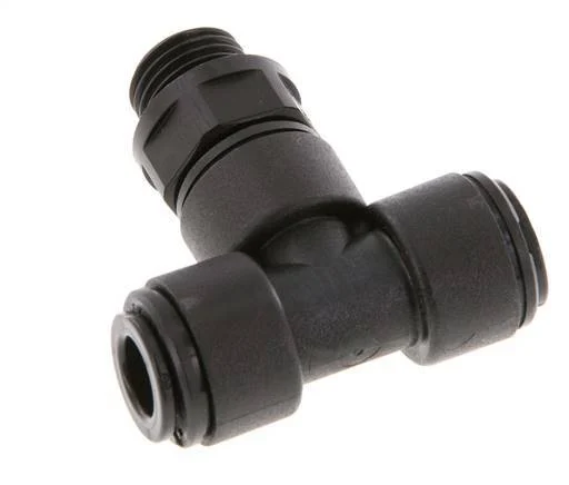 8mm x G1/4'' Inline Tee Push-in Fitting with Male Threads POM NBR FDA Rotatable