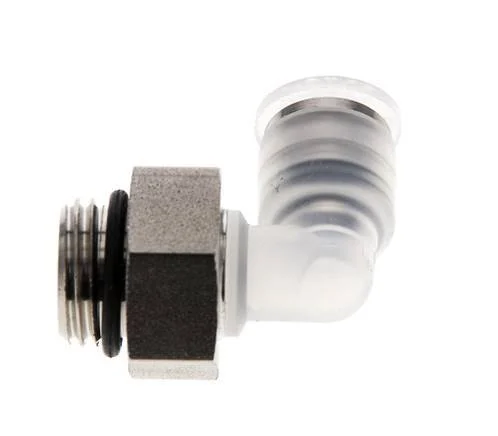 6mm x G1/4'' 90deg Polypropylene (PP)/Stainless Steel Elbow Push-in Fitting with Male Threads EPDM Rotatable