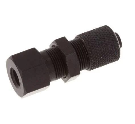 6x4 & M5 Aluminum Straight Push-on Fitting with Female Threads Bulkhead