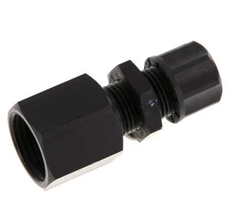 8x6 & G3/8'' Aluminum Straight Push-on Fitting with Female Threads Bulkhead
