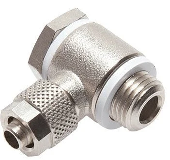 6x4 & G3/8'' Nickel plated Brass Banjo Push-on Fitting with Male Threads with O-ring Rotatable [2 Pieces]