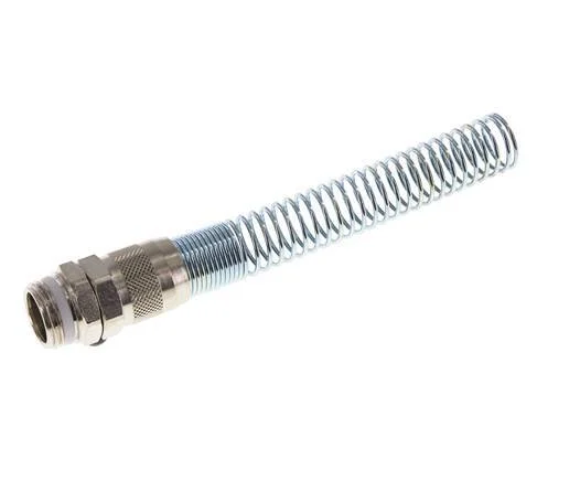 15x12 & G1/2'' Nickel plated Brass Straight Push-on Fitting with Male Threads PTFE Bend Protection
