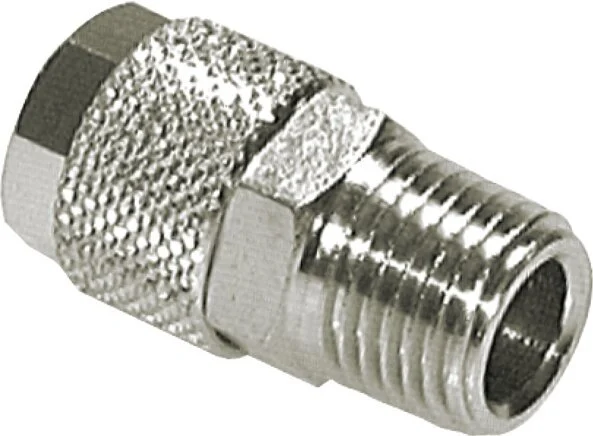 8x6 & R3/8'' Nickel plated Brass Straight Push-on Fitting with Male Threads [2 Pieces]