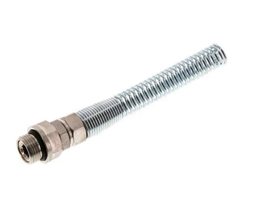 10x8 & G3/8'' Nickel plated Brass Straight Push-on Fitting with Male Threads Rotatable Bend Protection