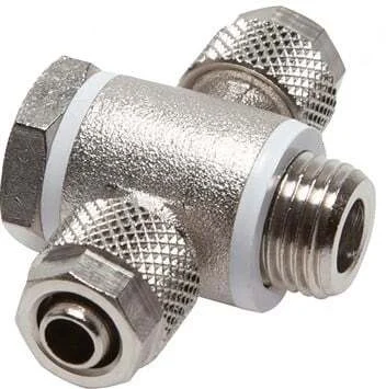 6x4 & G1/4'' Nickel plated Brass Banjo Tee Push-on Fitting with O-ring