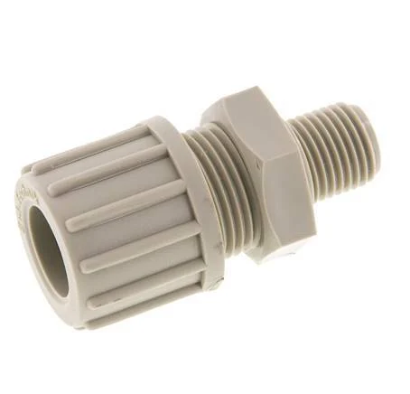 14x12mm & G1/4'' PP Straight Compression Fitting with Male Threads 10 bar
