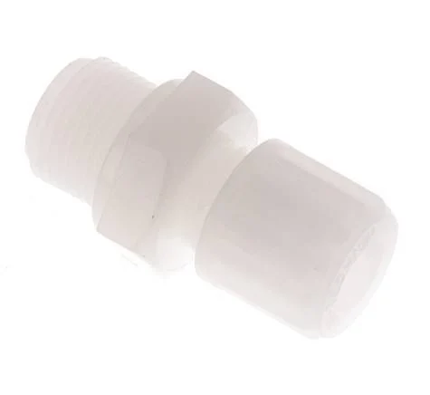 8x6mm & G3/8'' PVDF Straight Compression Fitting with Male Threads 10 bar
