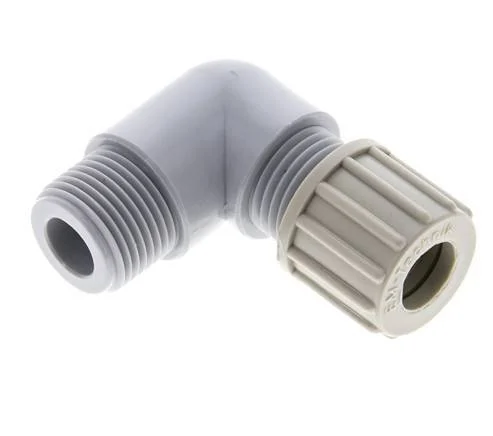 10x8mm & G3/8'' PA Elbow Compression Fitting with Male Threads 10 bar
