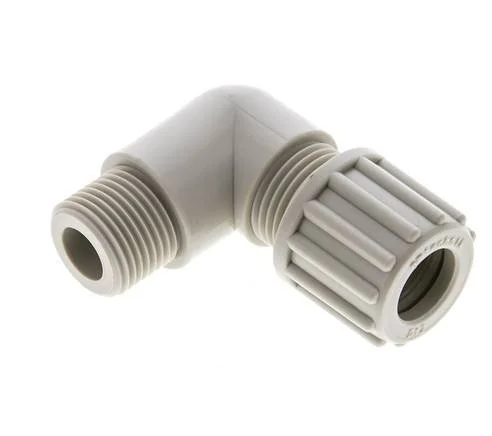 12x10mm & G3/8'' PP Elbow Compression Fitting with Male Threads 10 bar