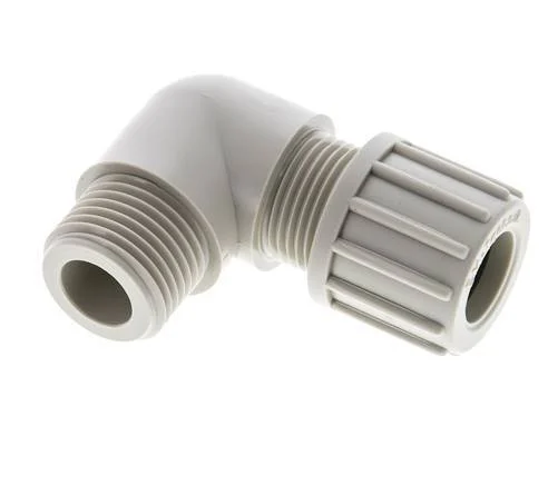 14x12mm & G1/2'' PP Elbow Compression Fitting with Male Threads 10 bar