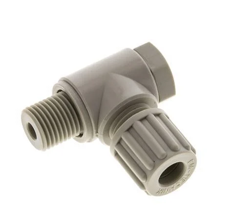 8x6mm & G1/4'' PP Elbow Compression Fitting with Male Threads with Banjo Bolt 10 bar