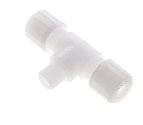 10x8mm & G1/4'' PVDF T-Shape Tee Compression Fitting with Male Threads 10 bar