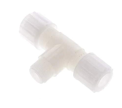 12x10mm & G3/8'' PVDF T-Shape Tee Compression Fitting with Male Threads 10 bar