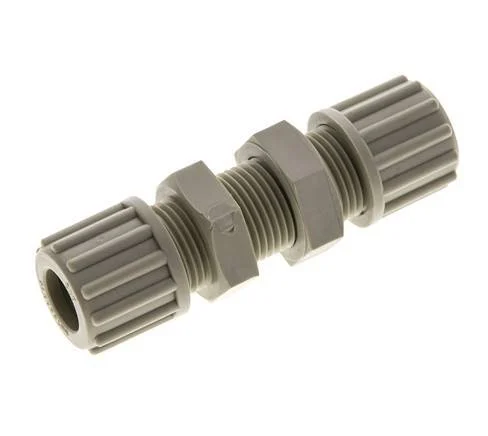 12x10mm PP Straight Compression Fitting Bulkhead 10 bar