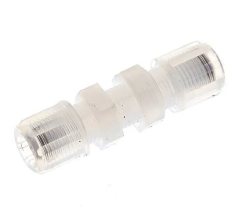 6x4mm & PFA Straight Compression Fitting Bulkhead 10 bar