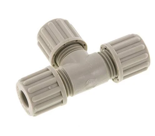 8x6mm PP T-Shape Tee Compression Fitting 10 bar
