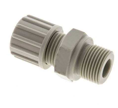 10x4mm & G3/8'' PP Straight Compression Fitting with Male Threads 10 bar PVC and PA