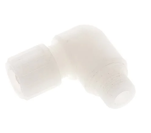 12x6mm & G3/8'' PVDF Elbow Compression Fitting with Male Threads 10 bar PVC and PA