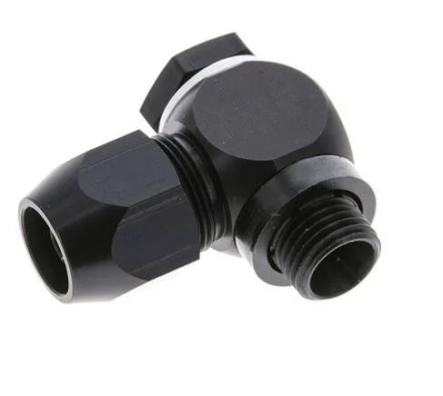 12x6mm & G1/4'' Aluminum Elbow Compression Fitting with Male Threads 10 bar PVC and PA