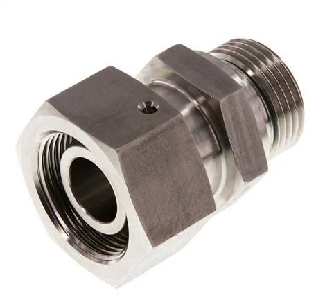 25S & G1'' Stainless Steel Straight Swivel with Male Threads 400 bar FKM O-ring Sealing Cone Adjustable ISO 8434-1