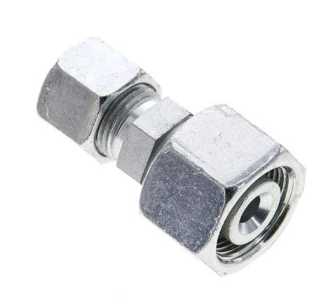 10S & 16S Zink plated Steel Straight Cutting Fitting with Swivel 400 bar ISO 8434-1