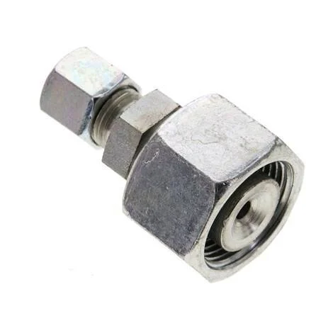 8S & 20S Zink plated Steel Straight Cutting Fitting with Swivel 400 bar ISO 8434-1