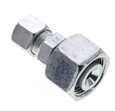 10S & 20S Zink plated Steel Straight Cutting Fitting with Swivel 400 bar ISO 8434-1