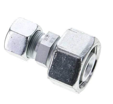 16S & 25S Zink plated Steel Straight Cutting Fitting with Swivel 400 bar ISO 8434-1