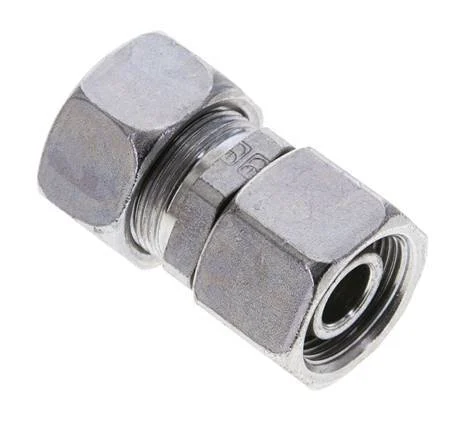 18L & 16S Zink plated Steel Straight Cutting Fitting with Swivel 315 bar ISO 8434-1