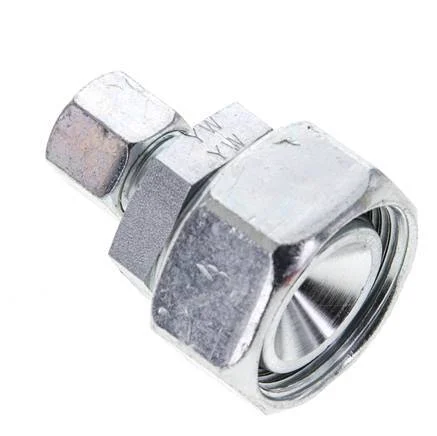10L & 28L Zink plated Steel Straight Cutting Fitting with Swivel 160 bar NBR O-ring Sealing Cone ISO 8434-1