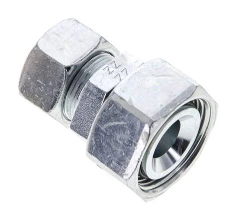 18L & 28L Zink plated Steel Straight Cutting Fitting with Swivel 160 bar NBR O-ring Sealing Cone ISO 8434-1