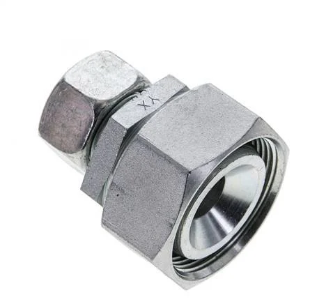 18L & 35L Zink plated Steel Straight Cutting Fitting with Swivel 160 bar NBR O-ring Sealing Cone ISO 8434-1