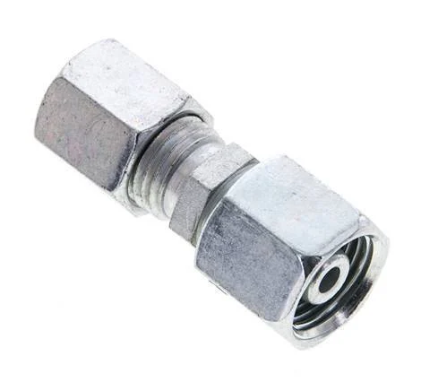 6S & 8S Zink plated Steel Straight Cutting Fitting with Swivel 630 bar NBR O-ring Sealing Cone ISO 8434-1