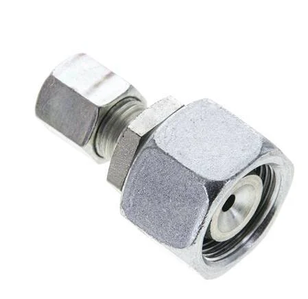 6S & 16S Zink plated Steel Straight Cutting Fitting with Swivel 400 bar NBR O-ring Sealing Cone ISO 8434-1