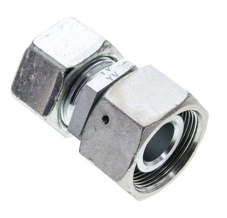 25S & 30S Zink plated Steel Straight Cutting Fitting with Swivel 400 bar NBR O-ring Sealing Cone ISO 8434-1