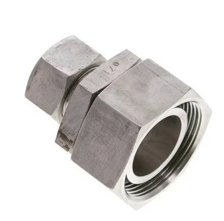 18L & 35L Stainless Steel Straight Cutting Fitting with Swivel 160 bar FKM O-ring Sealing Cone ISO 8434-1