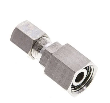 6L & 10L Stainless Steel Straight Compression Fitting with Swivel 315 bar FKM O-ring Sealing Cone ISO 8434-1