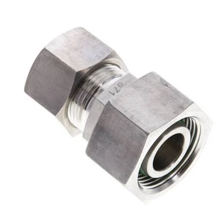 15L & 18L Stainless Steel Straight Compression Fitting with Swivel 315 bar FKM O-ring Sealing Cone ISO 8434-1