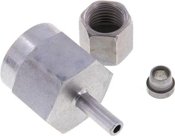 6S & G1/2'' Zink plated Steel Straight Swivel with Female Threads for Pressure Gauges 630 bar ISO 8434-1
