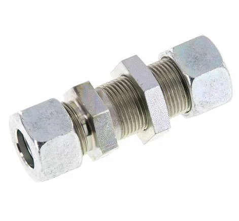 15L Zink plated Steel Straight Cutting Fitting Bulkhead 315 bar ISO 8434-1