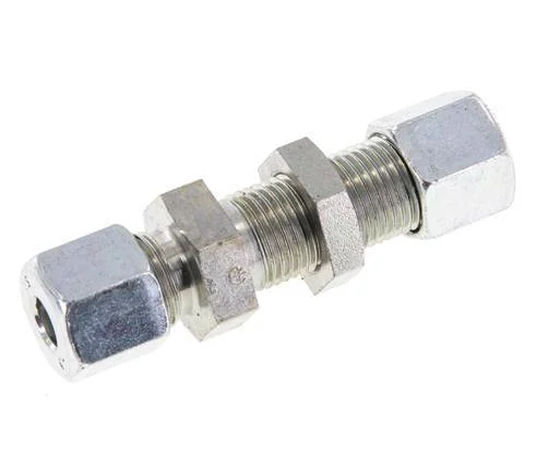 8S Zink plated Steel Straight Cutting Fitting Bulkhead 630 bar ISO 8434-1