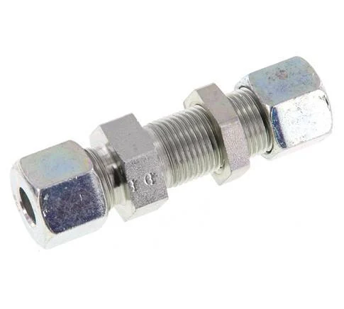 10S Zink plated Steel Straight Cutting Fitting Bulkhead 630 bar ISO 8434-1