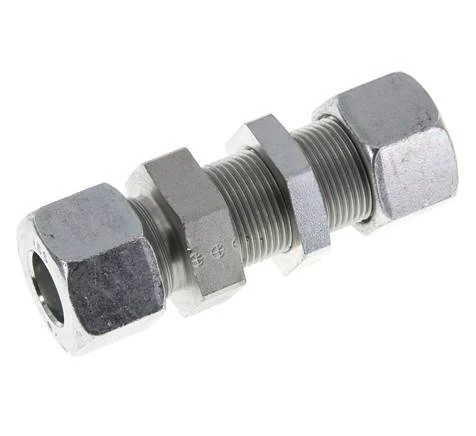 16S Zink plated Steel Straight Cutting Fitting Bulkhead 400 bar ISO 8434-1