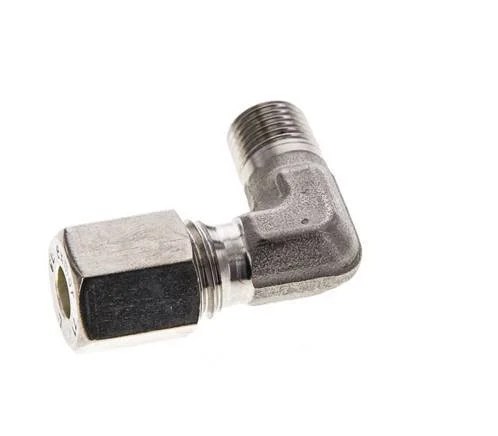6L & M10x1 (con) Stainless Steel Elbow Compression Fitting with Male Threads 315 bar ISO 8434-1