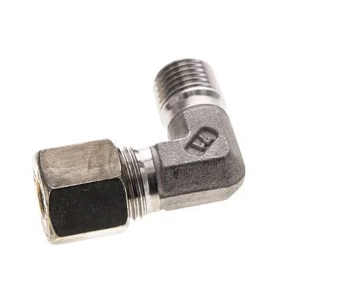 8S & M14x1.5 (con) Stainless Steel Elbow Compression Fitting with Male Threads 500 bar ISO 8434-1