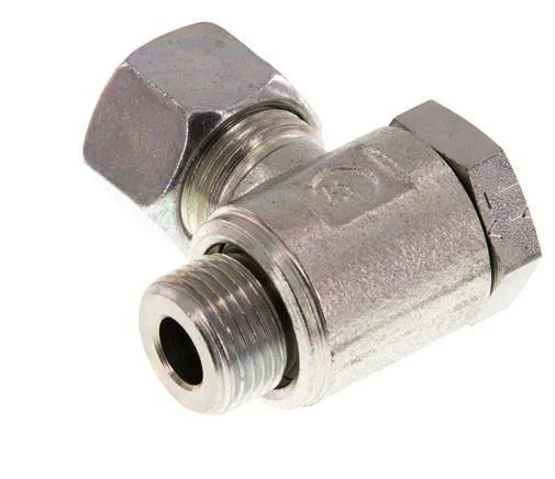 12L & G3/8'' Zink plated Steel Swivel Joint Cutting Fitting with Male Threads 250 bar Rotatable ISO 8434-1