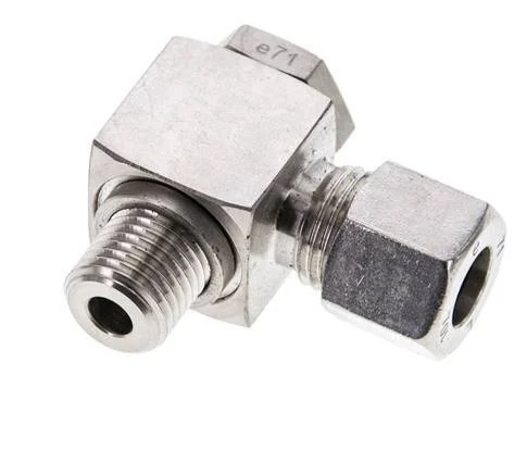 10L & M14x1.5 Stainless Steel Swivel Joint Cutting Fitting with Male Threads 315 bar Rotatable ISO 8434-1